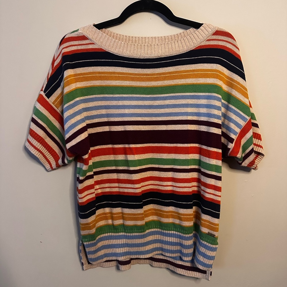 Tommy Hilfiger Colorful Striped Short Sleeve Top